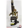 Image 4 : Bausch & Lomb Brass Microscope with Cast Iron Base (14"H)