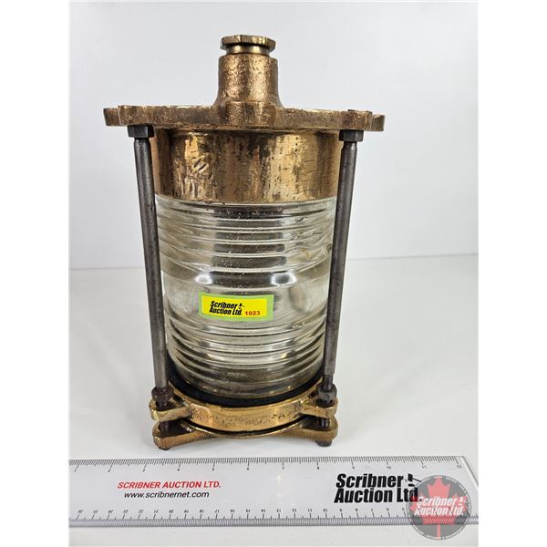 Vintage Brass Ship Lantern: Sturdy Construction (Heavy) (11-1/2 H x 8  x 8 )
