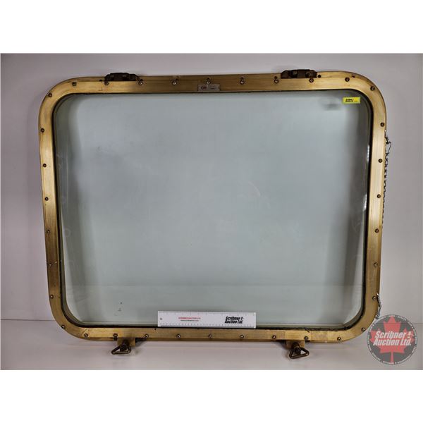 BECLAWAT Montreal Canada : Ship Vintage Brass Nautical Square Window Porthole with 2 Dogs