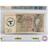 Image 4 : Europe Wartime Currency (2) & Postage Stamp : - Germany 20 Marks 1929 Reichsbanknote (Third Reich St