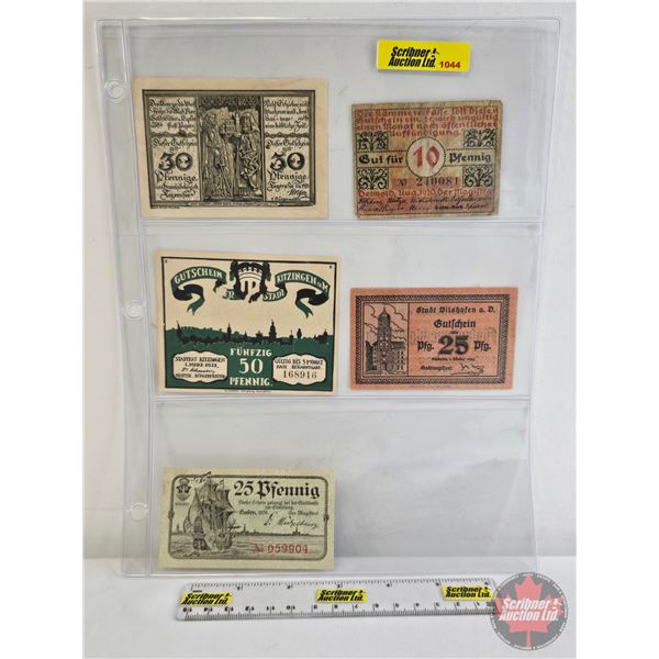 Foreign Currency Collector Combo (5): - Weimar Republic 30 Pfennig 1921 - Weimar Republic 10 Pfennig