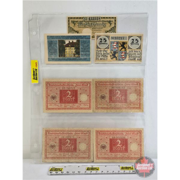 Foreign Currency Collector Combo (7): - City of Stuttgart 50 Pfennigs 1914-1924 - Weimar Republic 1 