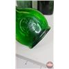 Image 10 : Collector Combo ~ Vintage : Green Glass Collection (10 pcs) : Pitcher; Bottles; Egg Plate; Saucers; 