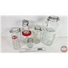 Image 1 : Collector Combo ~ Vintage : Clear Glass Canisters & Jars (Variety) (8) (Tallest Measures: 8"H)