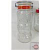 Image 2 : Collector Combo ~ Vintage : Clear Glass Canisters & Jars (Variety) (8) (Tallest Measures: 8"H)