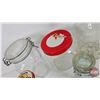 Image 4 : Collector Combo ~ Vintage : Clear Glass Canisters & Jars (Variety) (8) (Tallest Measures: 8"H)