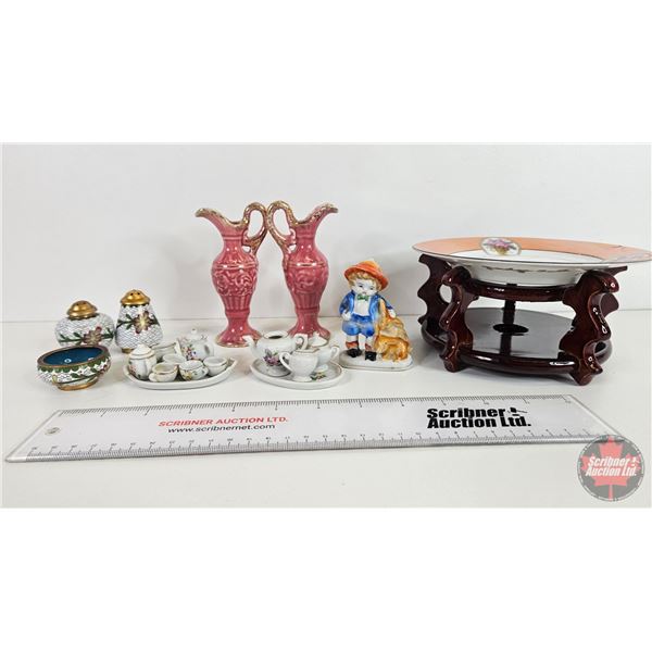 Collector Combo ~ Vintage : Incl. Occupied Japan Figurine & Mini Tea Sets, etc