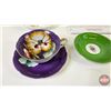 Image 3 : Collector Combo : Ceramic Basin; Pitcher; Tea Cups & Saucers; Cut Glass Trinket Box (Basin 16"Dia)