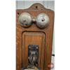 Image 2 : Antique Wood Box Wall Phone : Western Electric (Bells Working) (25-1/2"H x 10"W x 9-1/2"D)