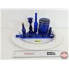 Image 1 : Collector Combo ~ Cobalt Blue Glass & Harvest Grape Platter (Platter Measures: 18"W)