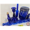 Image 2 : Collector Combo ~ Cobalt Blue Glass & Harvest Grape Platter (Platter Measures: 18"W)