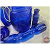 Image 4 : Collector Combo ~ Cobalt Blue Glass & Harvest Grape Platter (Platter Measures: 18"W)