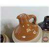 Image 3 : Shoulder Crock Jugs (3) (Two-Tone) (Tallest Measures: 13"H)