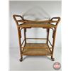Image 1 : Retro Wheeled Ratan Bar Cart (33"H x 29"W x 16"D)