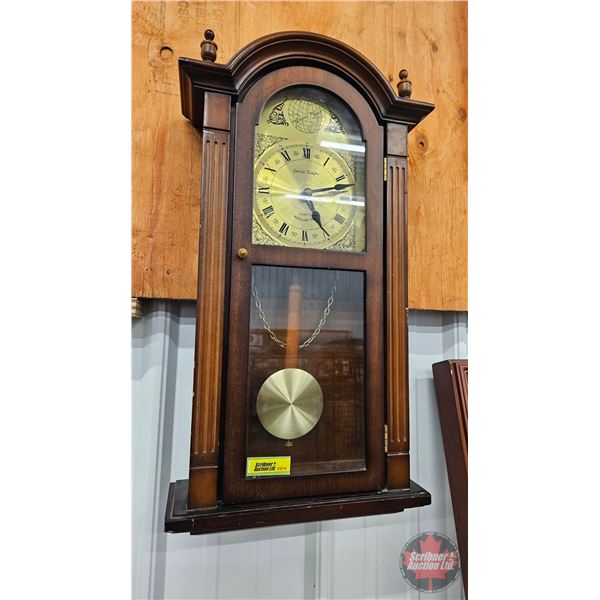 Daniel Dakota Wall Clock (Batt Op) : Westminster Chime (Working) (Total Measures: 22"H x 11"W x 4"D)