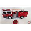 Image 7 : FUNRISE : Toy Plastic Ladder Firetruck (1992) (Sound Effects & Lights Working)  (6"H x 4-1/2"W x 14"