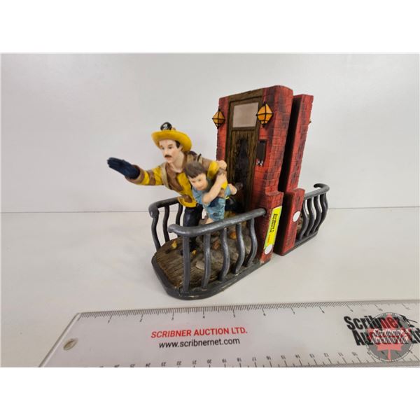 Fire Rescue Resin Book Ends (2) (7"H)