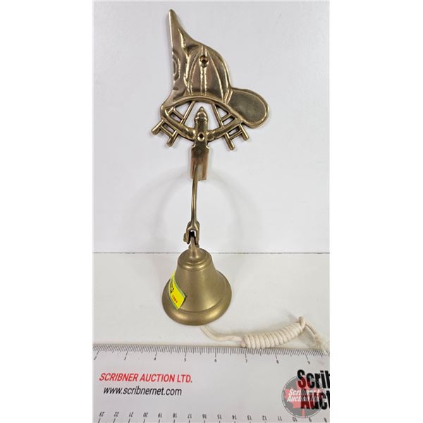 Brass Bell - Wall Mount - Fireman's Helmet (Bell 3"Dia)