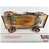 Image 2 : Tin Music Box Fire Truck "Smoke Gets in Your Eyes" (Brass Look) (5"H x 4"W x 8"L)