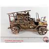 Image 3 : Tin Music Box Fire Truck "Smoke Gets in Your Eyes" (Brass Look) (5"H x 4"W x 8"L)