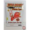 Image 1 : Single Side Tin Sign - Modern : FIRE HOUSE Premium Lager : Get Your Engines Fired Up! (12" x 15")