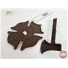 Image 4 : Cast Iron Fire House Home Décor (2): Maltese Cross Emblem Plaque & Axe Hook (Axe Measures: 10"L)