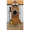 Image 1 : Antique Wood Box Telephone : KELLOGG Chicago USA (Ringer Working) (25-1/2"H x 12"W x 11"D)