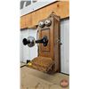 Image 3 : Antique Wood Box Telephone : KELLOGG Chicago USA (Ringer Working) (25-1/2"H x 12"W x 11"D)