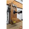Image 4 : Antique Wood Box Telephone : KELLOGG Chicago USA (Ringer Working) (25-1/2"H x 12"W x 11"D)