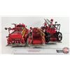 Image 11 : Ornamental Tin Décor Firetrucks (3): (All Measure: 12"L)