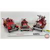 Image 1 : Ornamental Tin Décor Firetrucks (3): (All Measure: 12"L)