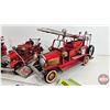 Image 3 : Ornamental Tin Décor Firetrucks (3): (All Measure: 12"L)