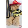 Image 4 : Fireman's Collector Combo (3):  - Framed Fire Hall Picture (13-1/2'H x 16-1/2"W) - Plush Toys (2)
