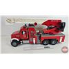 Image 3 : Firetruck Toy : BRUDER : Mack Truck (11"H x 7-1/2"W x 24"L)