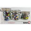 Image 1 : Marble Collection (3 Jars Full) (Variety) (Tallest Jar : 5-3/4"H)