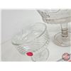 Image 2 : Glassware Combo (3): Pedestal Fruit Bowls & Pedestal Silver Plated Base Vase (9"H)