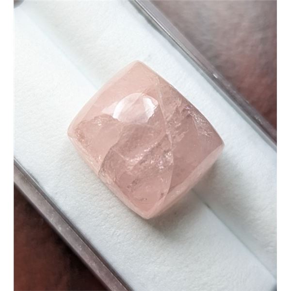 16.15 ct Certified Pink Morganite Gemstone : Cushion ($6,700 Appraisal) (Inv #SR001)