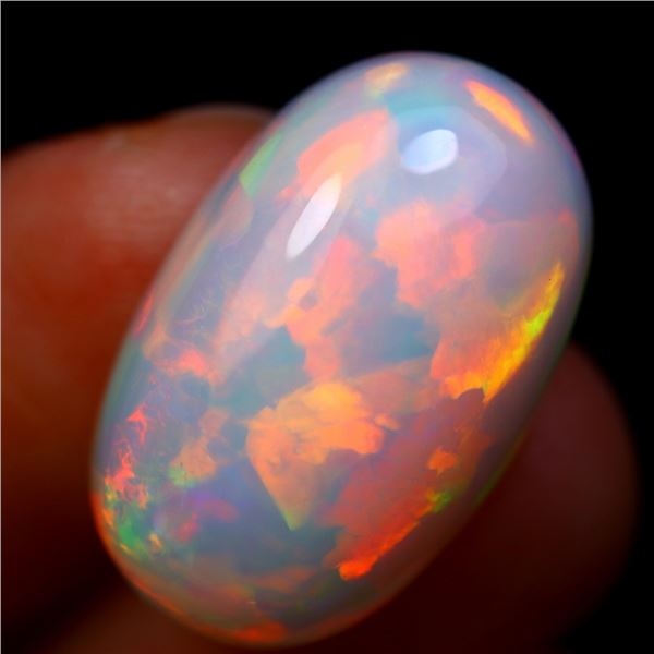9.2 ct Certified Bright Flash Opal Gemstone Chaff Pattern : CAB ($6,750 Appraisal) (Inv #SR005)
