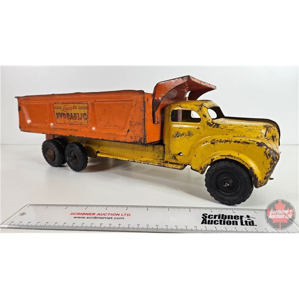Pressed Steel Toy Dump Truck : LINCOLN (6-1/4"H x 7"W x 19"L)