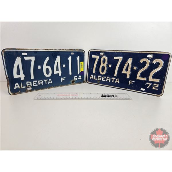 Alberta Lic Plates (2) : 1964 & 1972