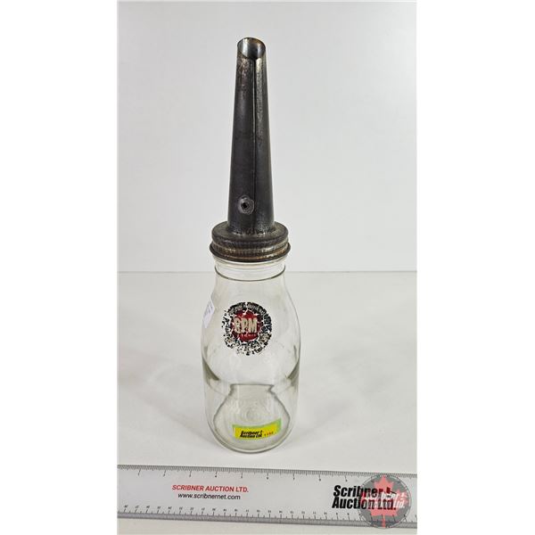 Oil Quart Jar with Spout : RPM (Total Measures with Spout : 15"H)