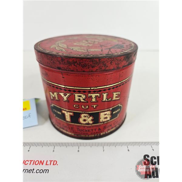 T&B MYRTLE Cut Tobacco Tin (3-1/2"H x 4-1/4"Dia)