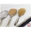Image 4 : Vanity Set : Sterling Silver (4pcs) : Mirror , Brushes (2); Comb (See Consignor Tags in Pictures for