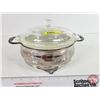 Image 1 : Antique Silverplate Casserole with Fire King Bowl (Note: Chip on Lid)
