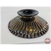 Image 4 : Fenton Hearts & Flowers : Black Amythest Ruffled Pedestal Carnival Glass Bowl (11" x 3")