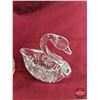 Image 3 : Collector Combo (2): Antique Crystal Perfume Bottle & Crystal Swan Dish (Perfume Bottle 5-1/2"H)
