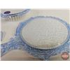 Image 4 : Vintage Blue Lucite Vanity Set (3pcs)