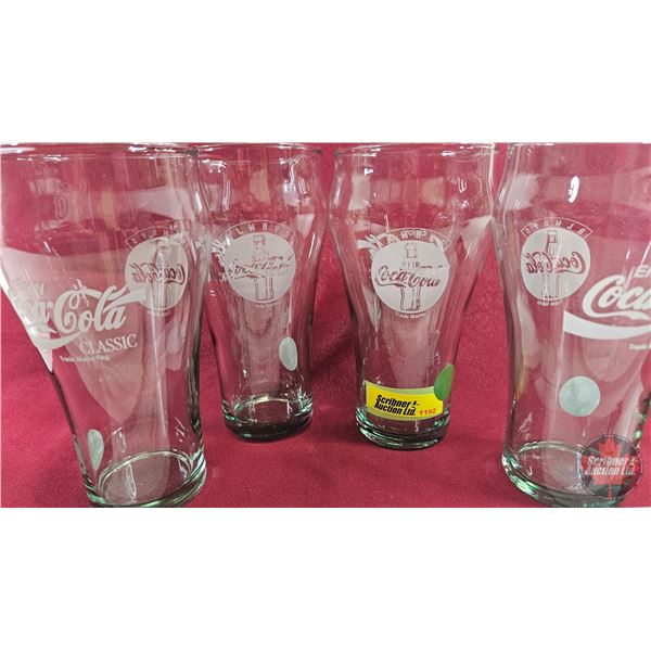 Coca Cola Drinking Glasses (4) (Each 6"H)