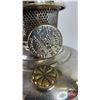 Image 3 : Coal Oil Lamp : Aladdin Model No. 6 (Nickel Plated Base) (Total Measures with Chimney : 23-1/2"H)