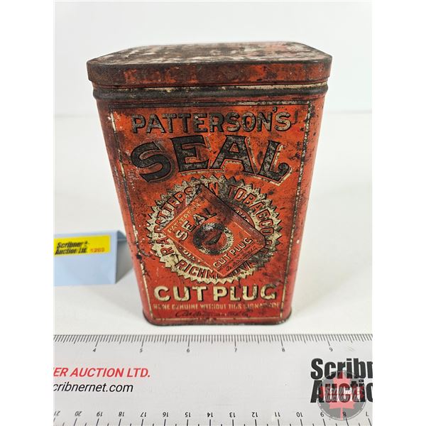 Patterson's SEAL Cut Plug Tobacco Tin (5-1/2"H x 3-1/2"W x 3-1/2"D)